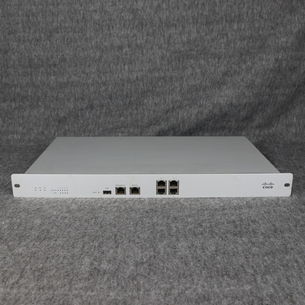 Cisco Meraki MX80 VPN Firewall Security Appliance A80-17100-B 1U Rack Silver